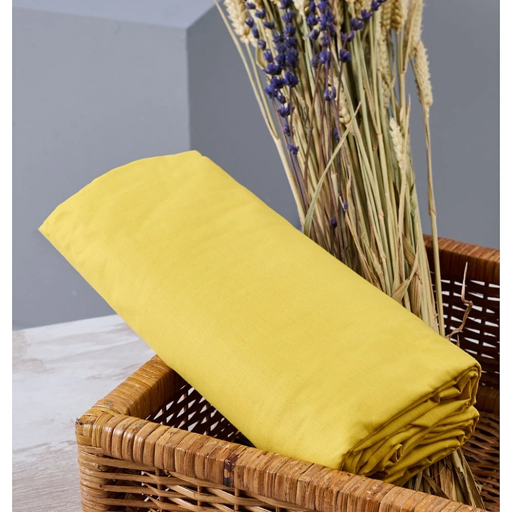 Σεντόνια Μονόχρωμα Λάστιχο Angel - Mustard, Μονό λάστιχο (105x200+25)