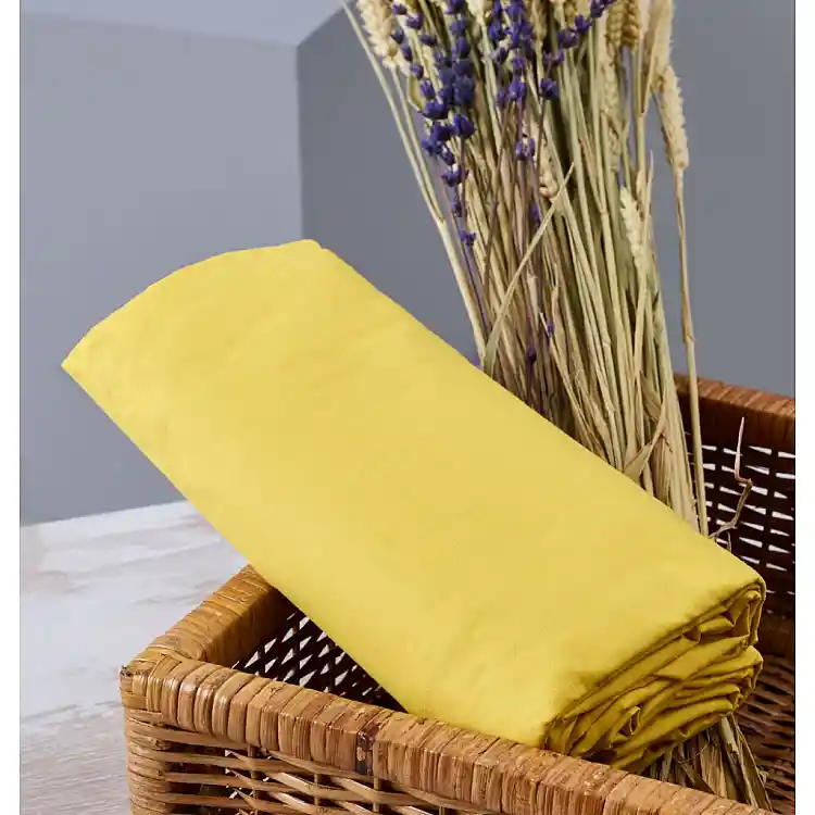 Σεντόνια Μονόχρωμα Λάστιχο Angel - Mustard, Μονό λάστιχο (105x200+25)