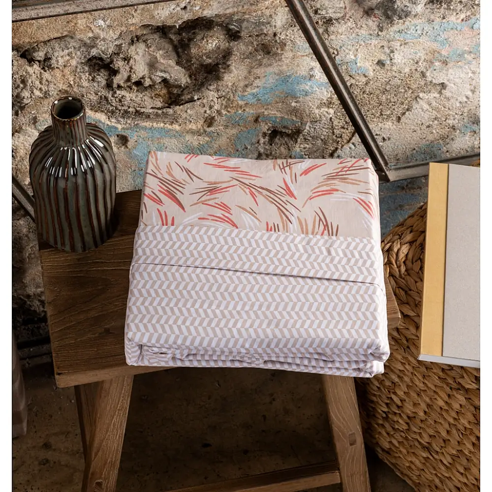 Παπλωματοθήκη "Luna" Paint Terracotta - Υπέρδιπλη (225x245)