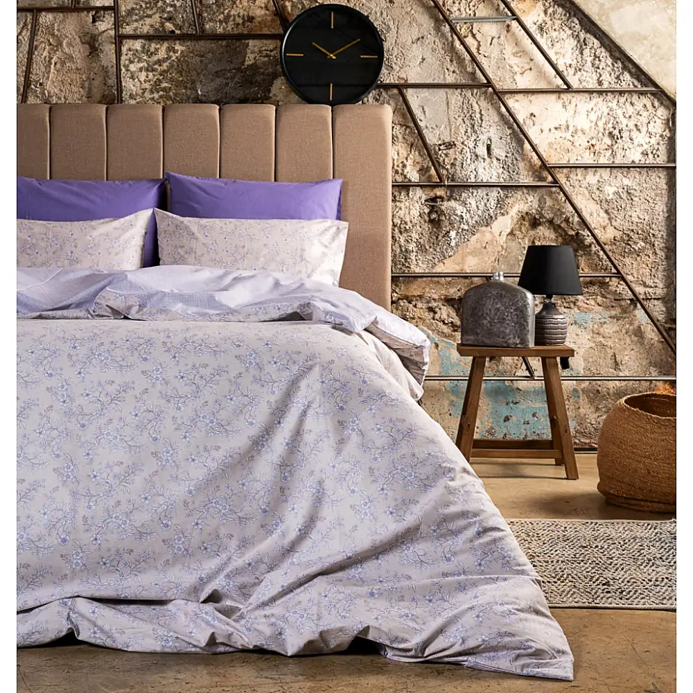 Παπλωματοθήκη "Luna"  Fiori Beige - Υπέρδιπλη (225x245)