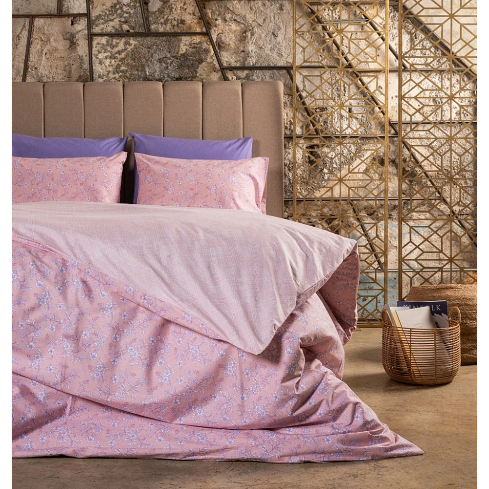 Παπλωματοθήκη "Luna" Fiori Dusty Pink - Γίγας (245×265)