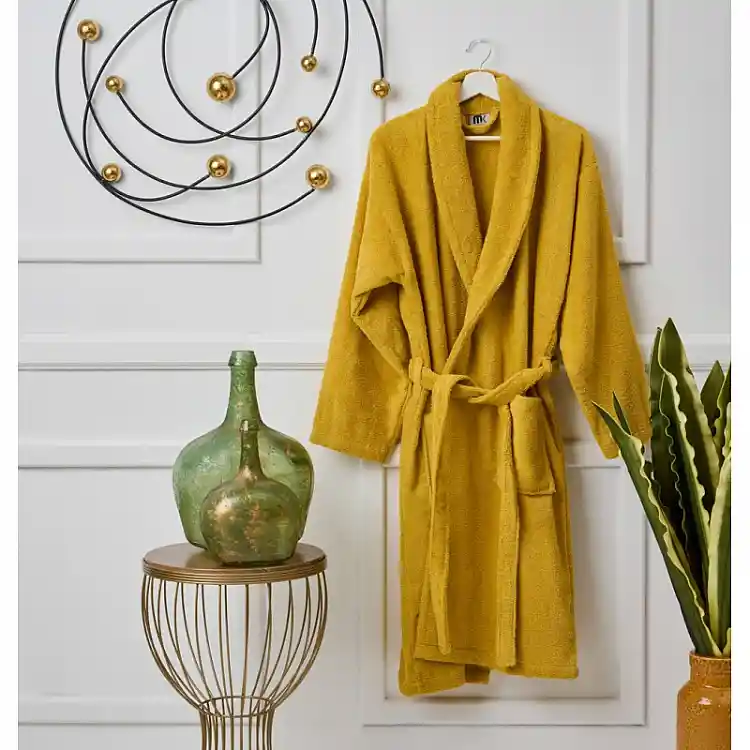 Μπουρνούζι Ενηλίκων “Pure Cotton” Γιακάς Yellow