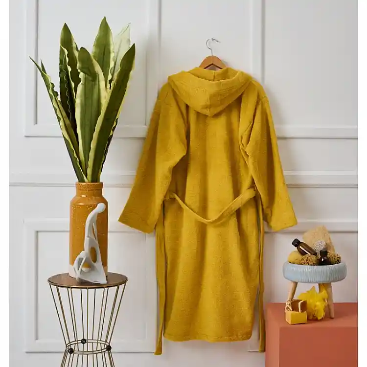 Μπουρνούζι Ενηλίκων “Pure Cotton” Κουκούλα Yellow