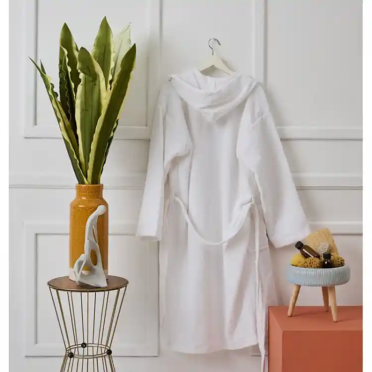 Μπουρνούζι Ενηλίκων “Pure Cotton” Κουκούλα White