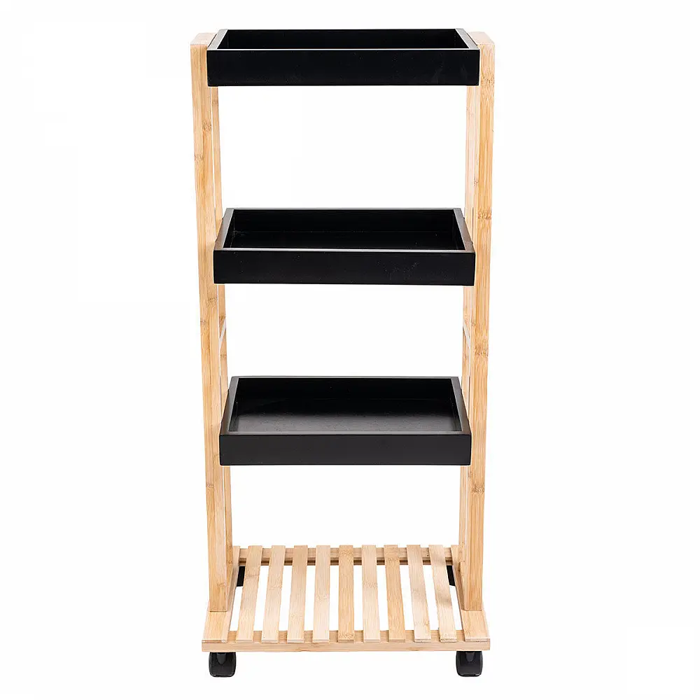 ΤΡΟΛΕΪ ΑΠΟΘΗΚΕΥΣΗΣ BAMBOO ESSENTIALS 4 ΕΠΙΠΕΔΩΝ 40x30x88cm ΜΑΥΡΟ 01-13035