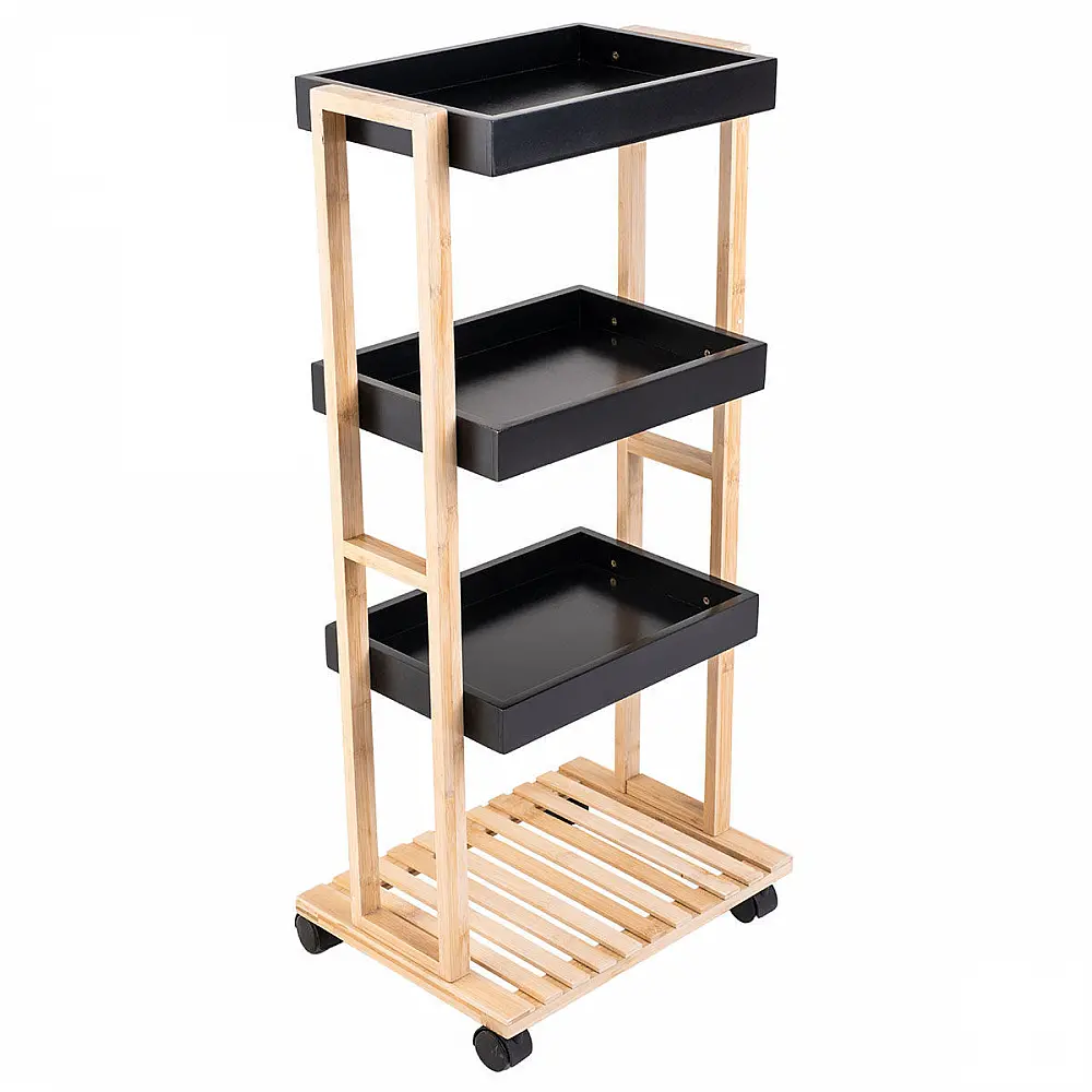ΤΡΟΛΕΪ ΑΠΟΘΗΚΕΥΣΗΣ BAMBOO ESSENTIALS 4 ΕΠΙΠΕΔΩΝ 40x30x88cm ΜΑΥΡΟ 01-13035