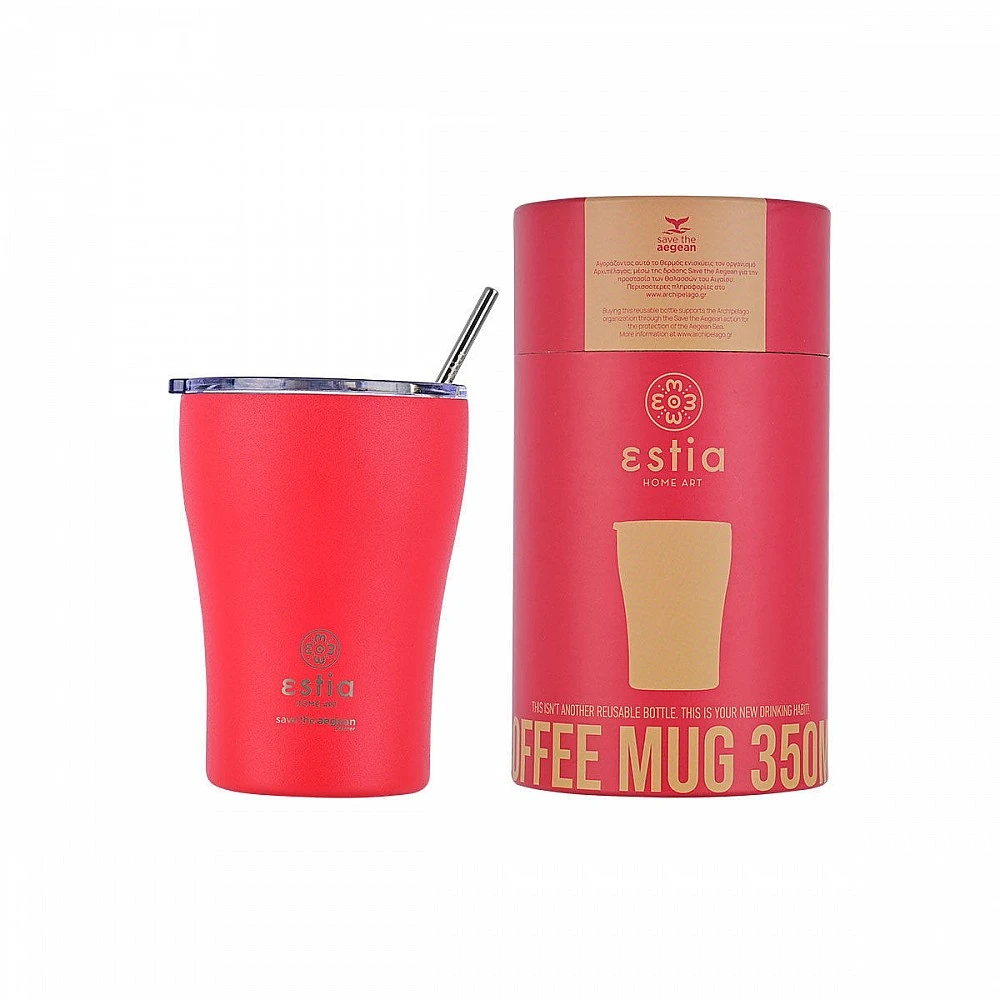 ΘΕΡΜΟΣ COFFEE MUG SAVE THE AEGEAN 350ml SCARLET RED 01-16845