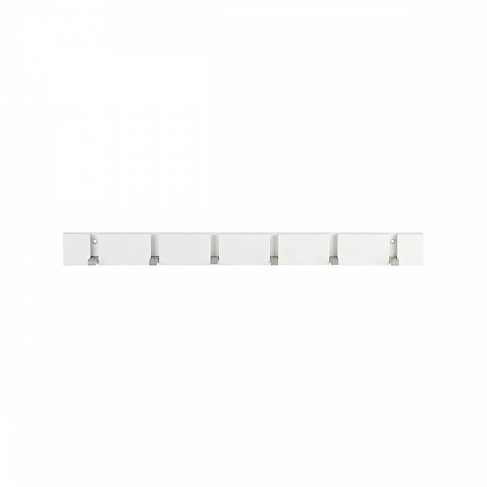 ΚΡΕΜΑΣΤΡΑ ΤΟΙΧΟΥ ΞΥΛΙΝΗ 60x5.5x1.8cm 6 ΘΕΣΕΩΝ ΜΕ ΑΝΑΔΙΠΛΟΥΜΕΝΟΥΣ ΓΑΝΤΖΟΥΣ ΛΕΥΚΗ 02-18405