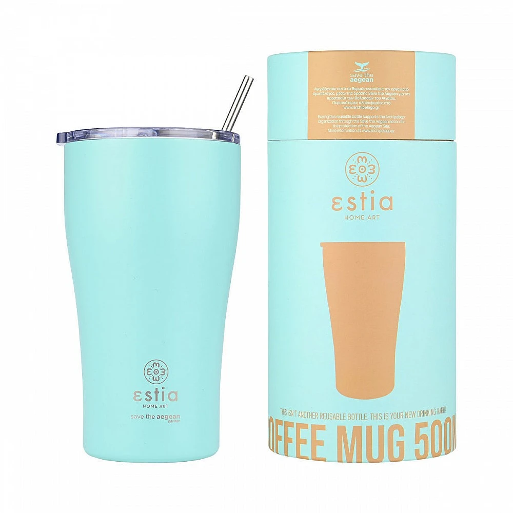 ΘΕΡΜΟΣ COFFEE MUG SAVE THE AEGEAN 500ml BERMUDA GREEN 01-23171