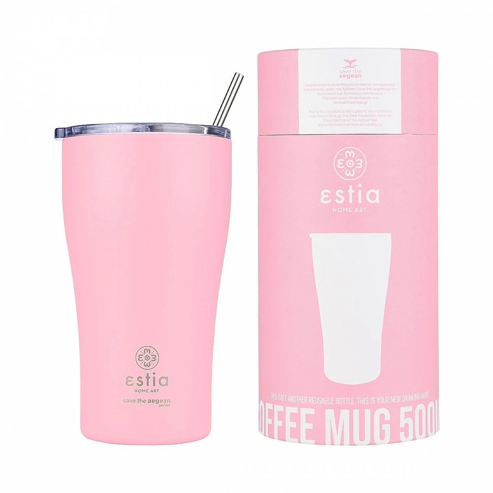 ΘΕΡΜΟΣ COFFEE MUG SAVE THE AEGEAN 500ml BLOSSOM ROSE 01-23157