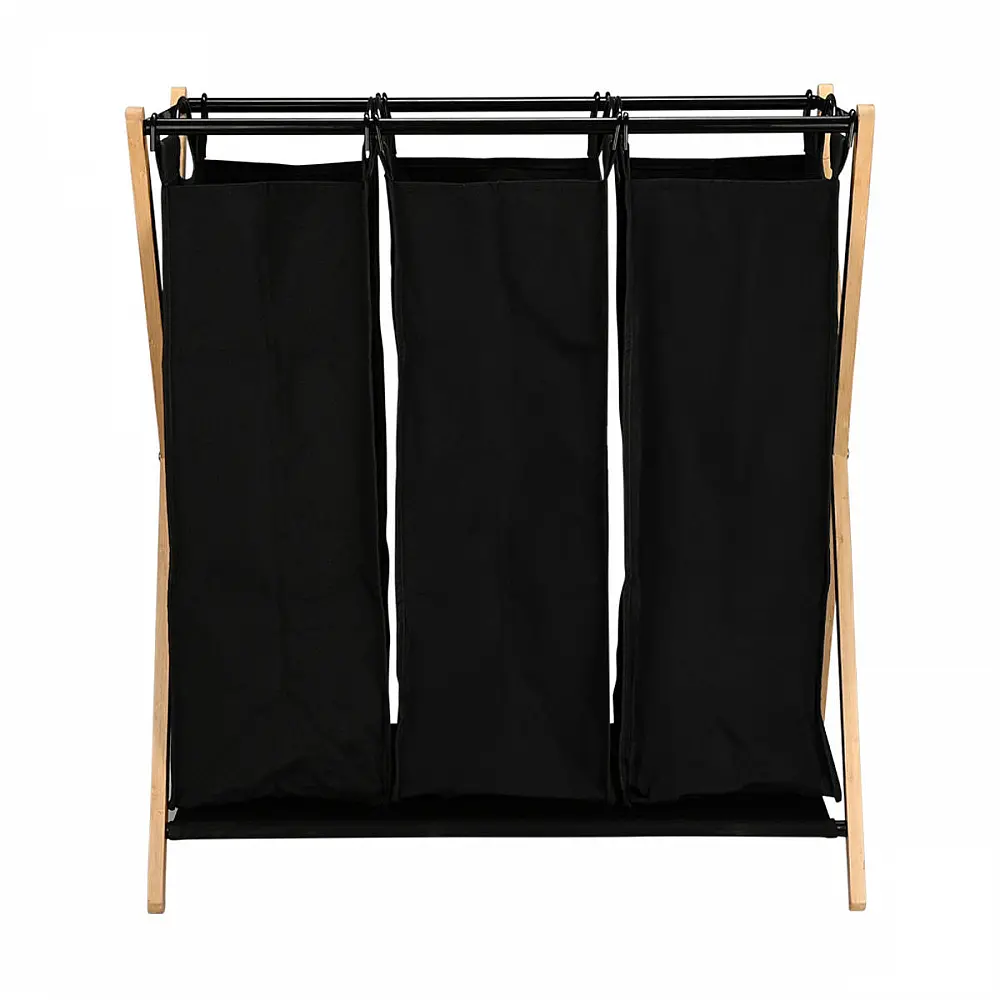 ΚΑΛΑΘΙ ΑΠΛΥΤΩΝ BAMBOO ESSENTIALS 102lt 3 ΘΕΣΕΩΝ 68x40x76cm ΜΑΥΡΟ 02-26967