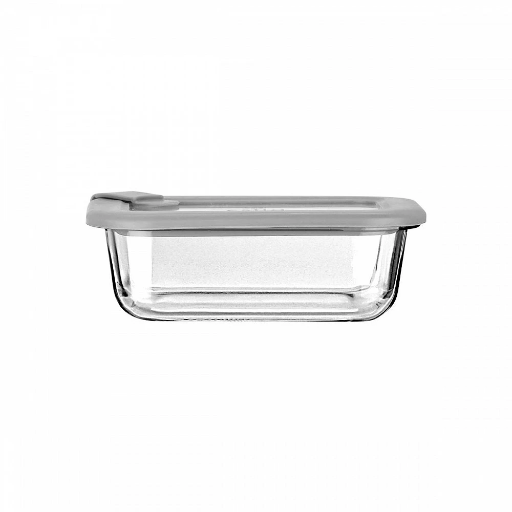 ΦΑΓΗΤΟΔΟΧΕΙΟ COLORSEAL ΓΥΑΛΙΝΟ 370ml 16.3x12.3x6.2cm ΜΕ ΚΑΠΑΚΙ ΣΙΛΙΚΟΝΗΣ ΓΚΡΙ 01-26400