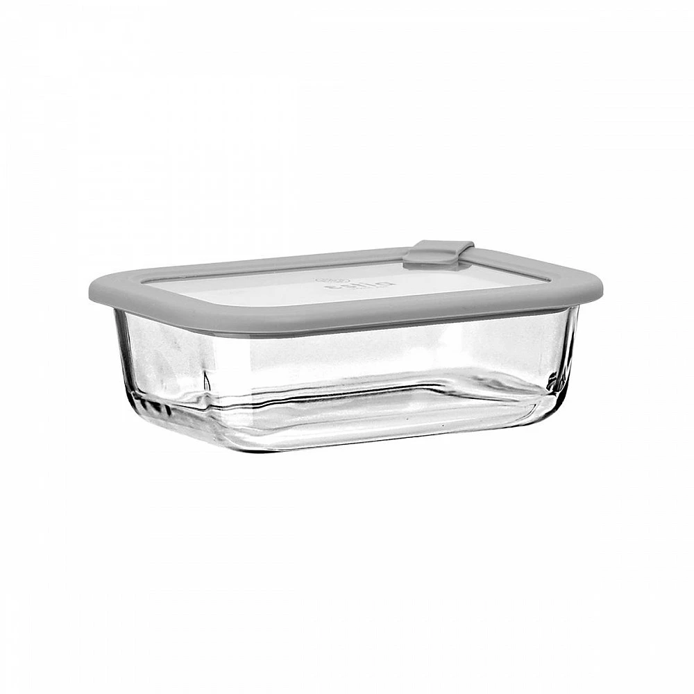 ΦΑΓΗΤΟΔΟΧΕΙΟ COLORSEAL ΓΥΑΛΙΝΟ 640ml 18.9x14.5x6.7 ΜΕ ΚΑΠΑΚΙ ΣΙΛΙΚΟΝΗΣ ΓΚΡΙ 01-26417