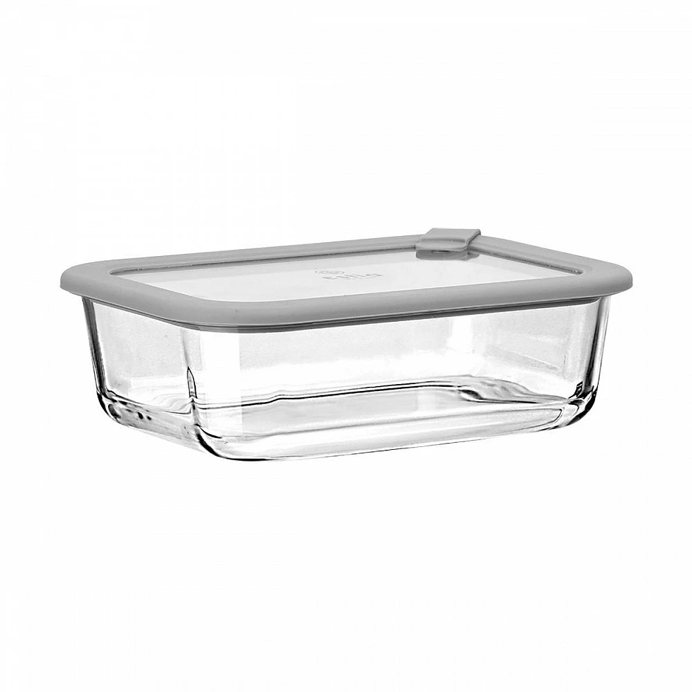 ΦΑΓΗΤΟΔΟΧΕΙΟ COLORSEAL ΓΥΑΛΙΝΟ 1050ml 21.6x16.5x7.4cm ΜΕ ΚΑΠΑΚΙ ΣΙΛΙΚΟΝΗΣ ΓΚΡΙ 01-26424