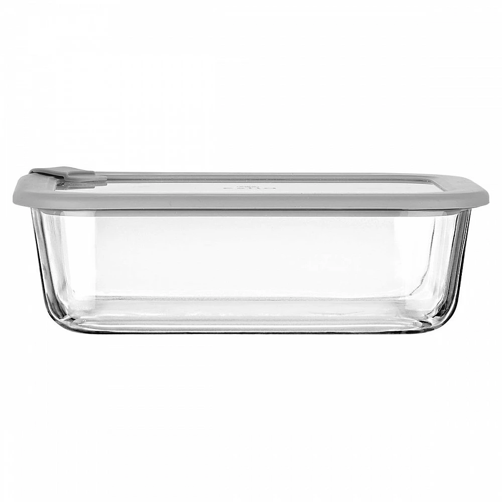 ΦΑΓΗΤΟΔΟΧΕΙΟ COLORSEAL ΓΥΑΛΙΝΟ 1520ml 23.5x17.8x7.6cm ΜΕ ΚΑΠΑΚΙ ΣΙΛΙΚΟΝΗΣ ΓΚΡΙ 01-26431