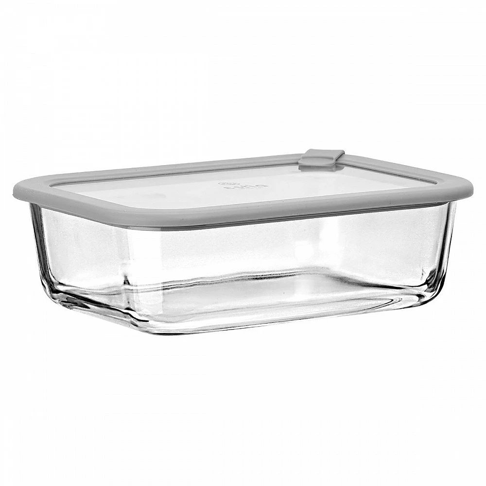 ΦΑΓΗΤΟΔΟΧΕΙΟ COLORSEAL ΓΥΑΛΙΝΟ 1520ml 23.5x17.8x7.6cm ΜΕ ΚΑΠΑΚΙ ΣΙΛΙΚΟΝΗΣ ΓΚΡΙ 01-26431