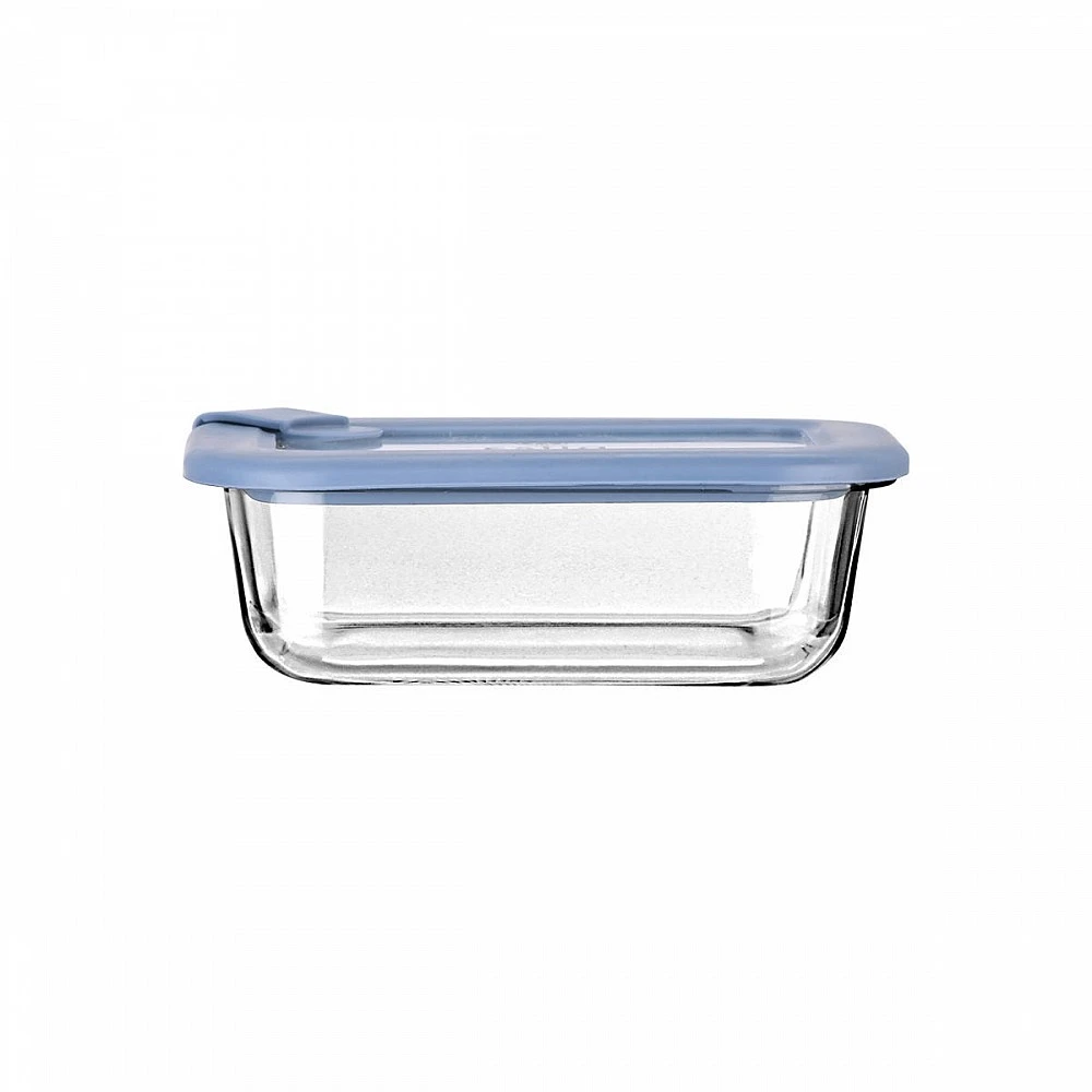 ΦΑΓΗΤΟΔΟΧΕΙΟ COLORSEAL ΓΥΑΛΙΝΟ 370ml 16.3x12.3x6.2cm ΜΕ ΚΑΠΑΚΙ ΣΙΛΙΚΟΝΗΣ ΜΠΛΕ 01-26516