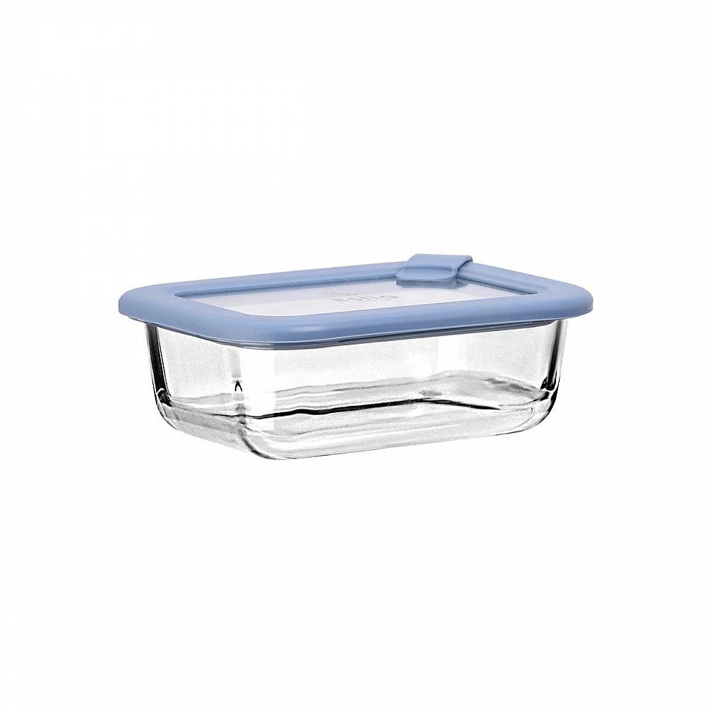 ΦΑΓΗΤΟΔΟΧΕΙΟ COLORSEAL ΓΥΑΛΙΝΟ 370ml 16.3x12.3x6.2cm ΜΕ ΚΑΠΑΚΙ ΣΙΛΙΚΟΝΗΣ ΜΠΛΕ 01-26516