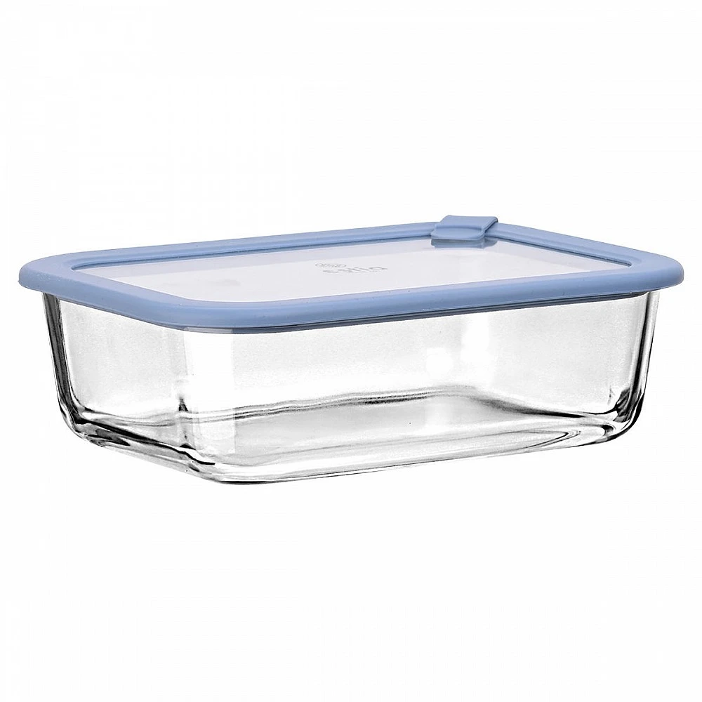 ΦΑΓΗΤΟΔΟΧΕΙΟ COLORSEAL ΓΥΑΛΙΝΟ 1520ml 23.5x17.8x7.6cm ΜΕ ΚΑΠΑΚΙ ΣΙΛΙΚΟΝΗΣ ΜΠΛΕ 01-26547