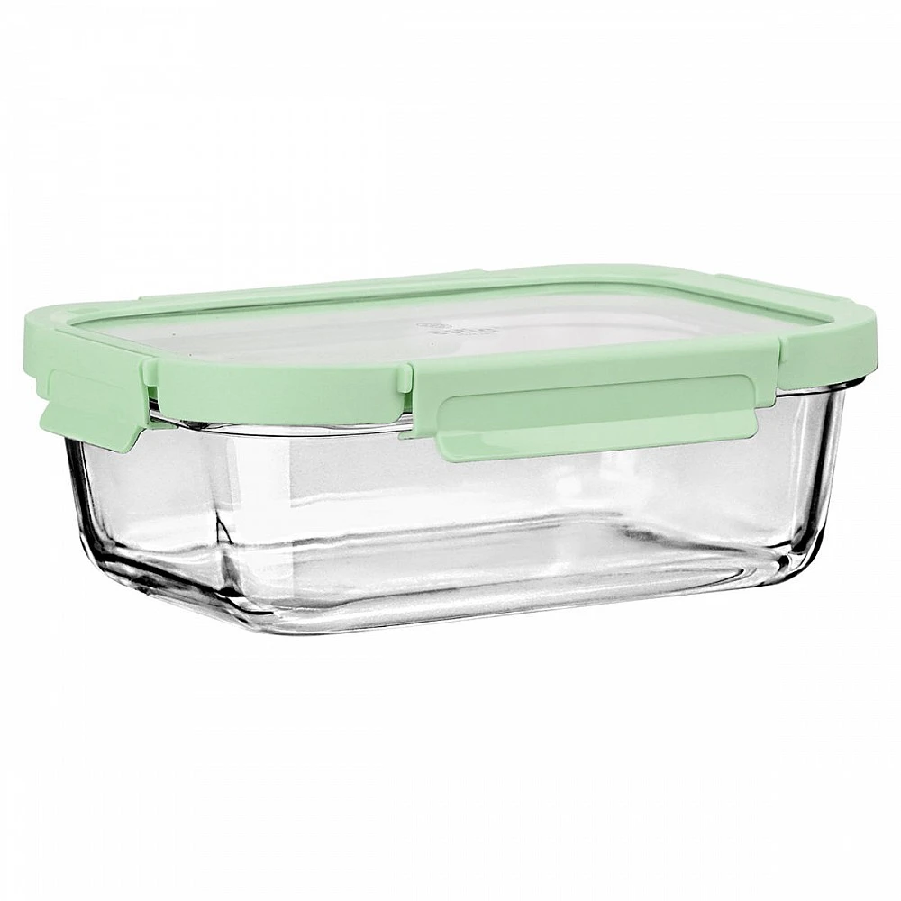 ΦΑΓΗΤΟΔΟΧΕΙΟ CLICK&SEAL ΓΥΑΛΙΝΟ 1520ml 24.1x18.2x8.1cm ΜΕ ΚΑΠΑΚΙ ΠΛΑΣΤΙΚΟ MINT 01-26585