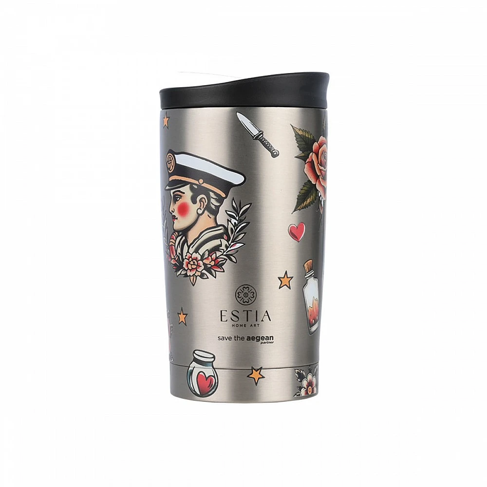 ΘΕΡΜΟΣ TRAVEL MUG SAVE THE AEGEAN 350ml OLD SCHOOL INK 01-31916