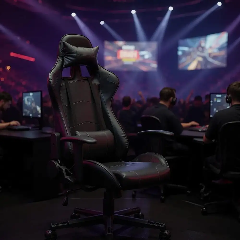 Καρέκλα γραφείου Gaming Alonso Megapap από τεχνόδερμα χρώμα μαύρο 67x70x125/135 εκ. | GP040-0008,1