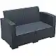 MONACO DARK GREY 2ΘΕΣΙΟΣ ΚΑΝΑΠΕΣ ΠΟΛ/ΝΙΟΥ 140X79X79εκ.