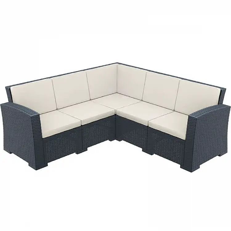 MONACO DARK GREY ΓΩΝΙΑ ΜΕ ΜΑΞΙΛΑΡΙ ΠΟΛ/ΝΙΟΥ 207X207X79εκ.