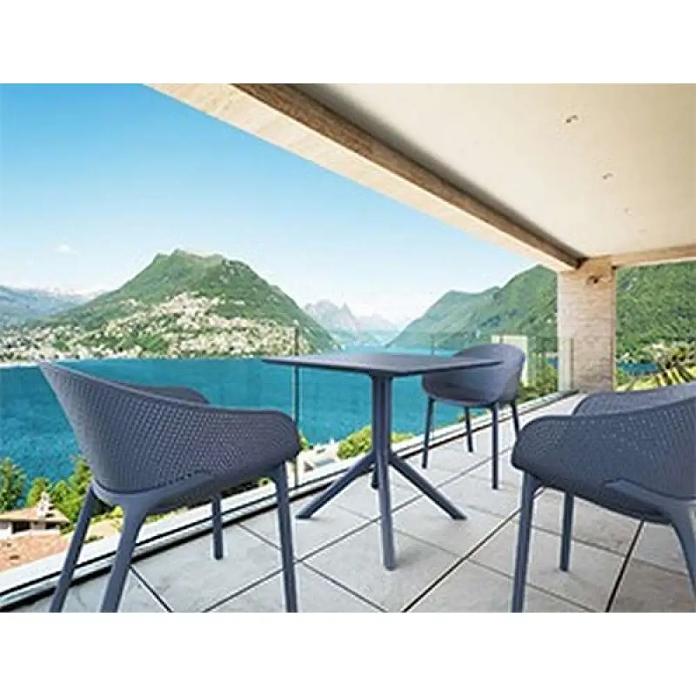 SKY DARK GREY 80X80X74εκ. ΤΡΑΠΕΖΙ ΠΟΛ/ΝΙΟΥ