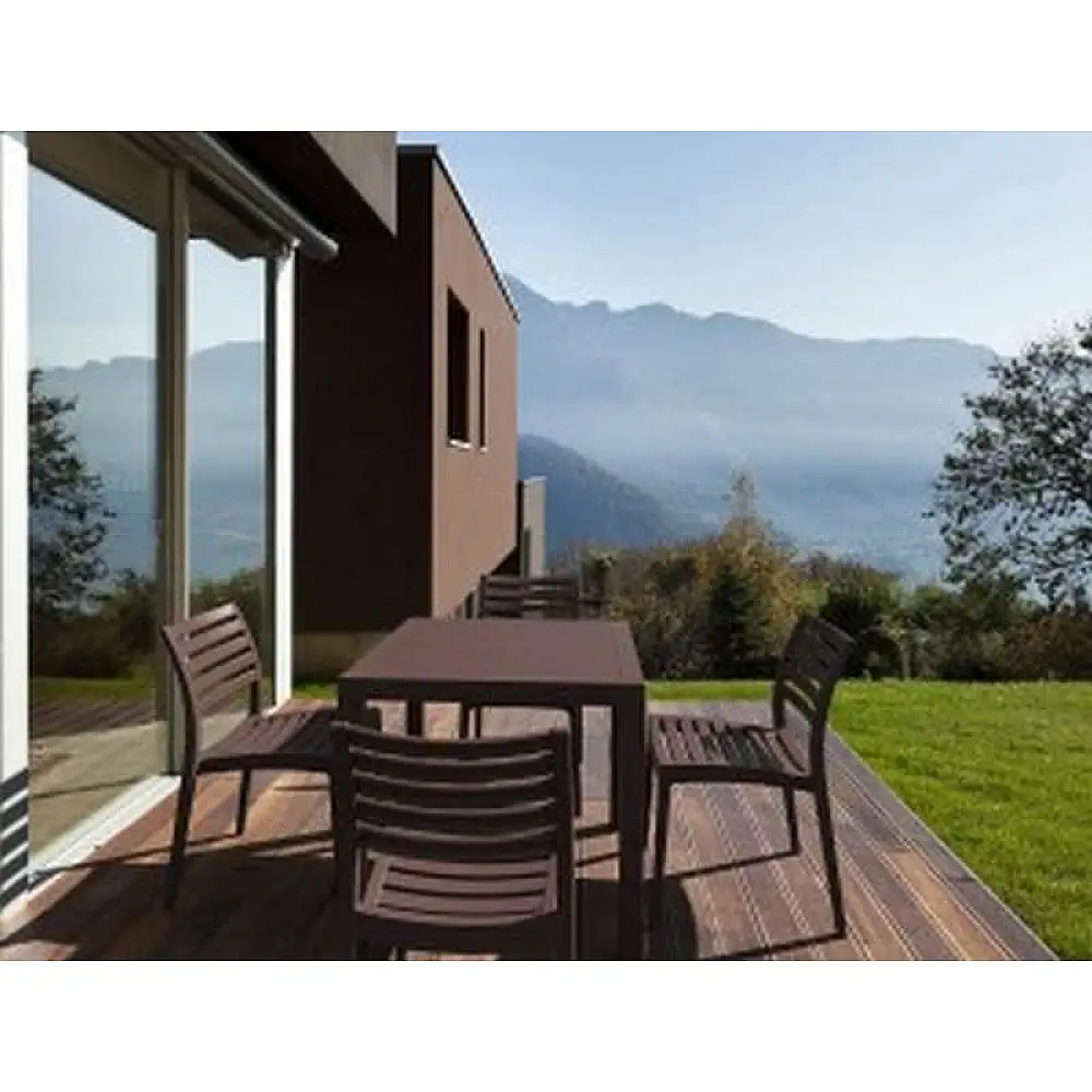 ARES ΤΡΑΠΕΖΙ 80Χ80Χ75εκ. BROWN ΠΟΛ/ΝΙΟΥ