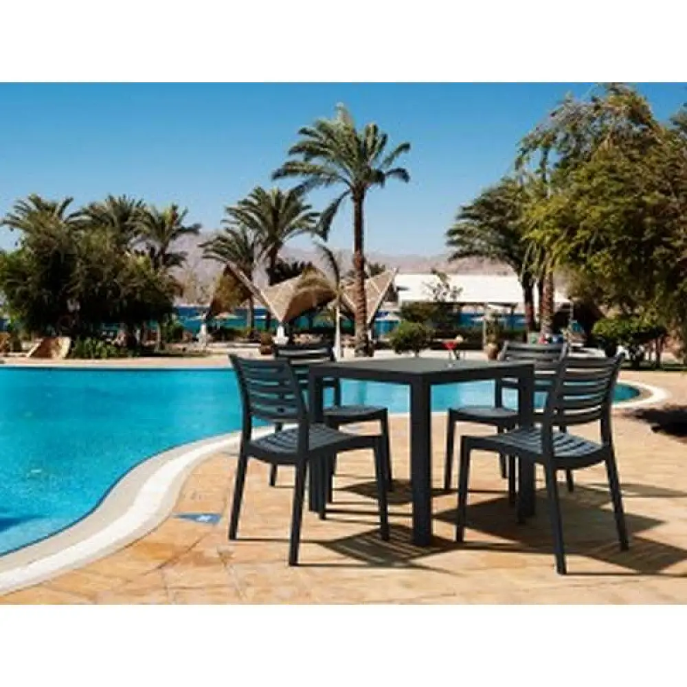 ARES ΤΡΑΠΕΖΙ 80Χ80Χ75εκ. BLACK ΠΟΛ/ΝΙΟΥ