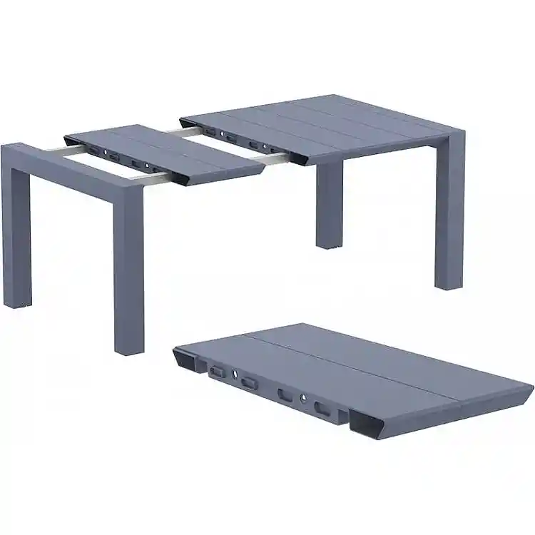 VEGAS DARK GREY 100X100/140Χ75εκ. ΕΠΕΚΤ. ΤΡΑΠΕΖΙ ΠΟΛ/ΝΙΟΥ