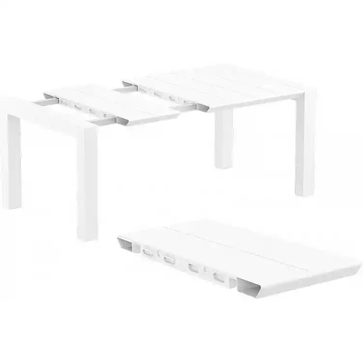 VEGAS WHITE 100X100/140Χ75εκ. ΕΠΕΚΤ.ΤΡΑΠΕΖΙ ΠΟΛ/ΝΙΟΥ
