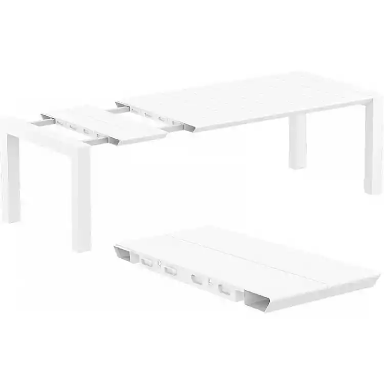 VEGAS WHITE 100X180/220Χ75εκ. ΕΠΕΚΤ.ΤΡΑΠΕΖΙ ΠΟΛ/ΝΙΟΥ