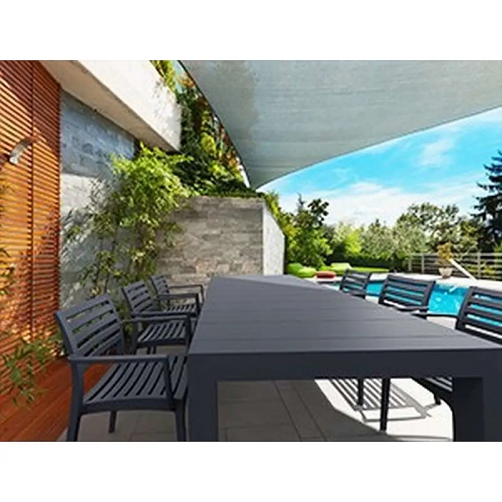 VEGAS BLACK 100X180/220Χ75εκ. ΕΠΕΚΤ.ΤΡΑΠΕΖΙ ΠΟΛ/ΝΙΟΥ