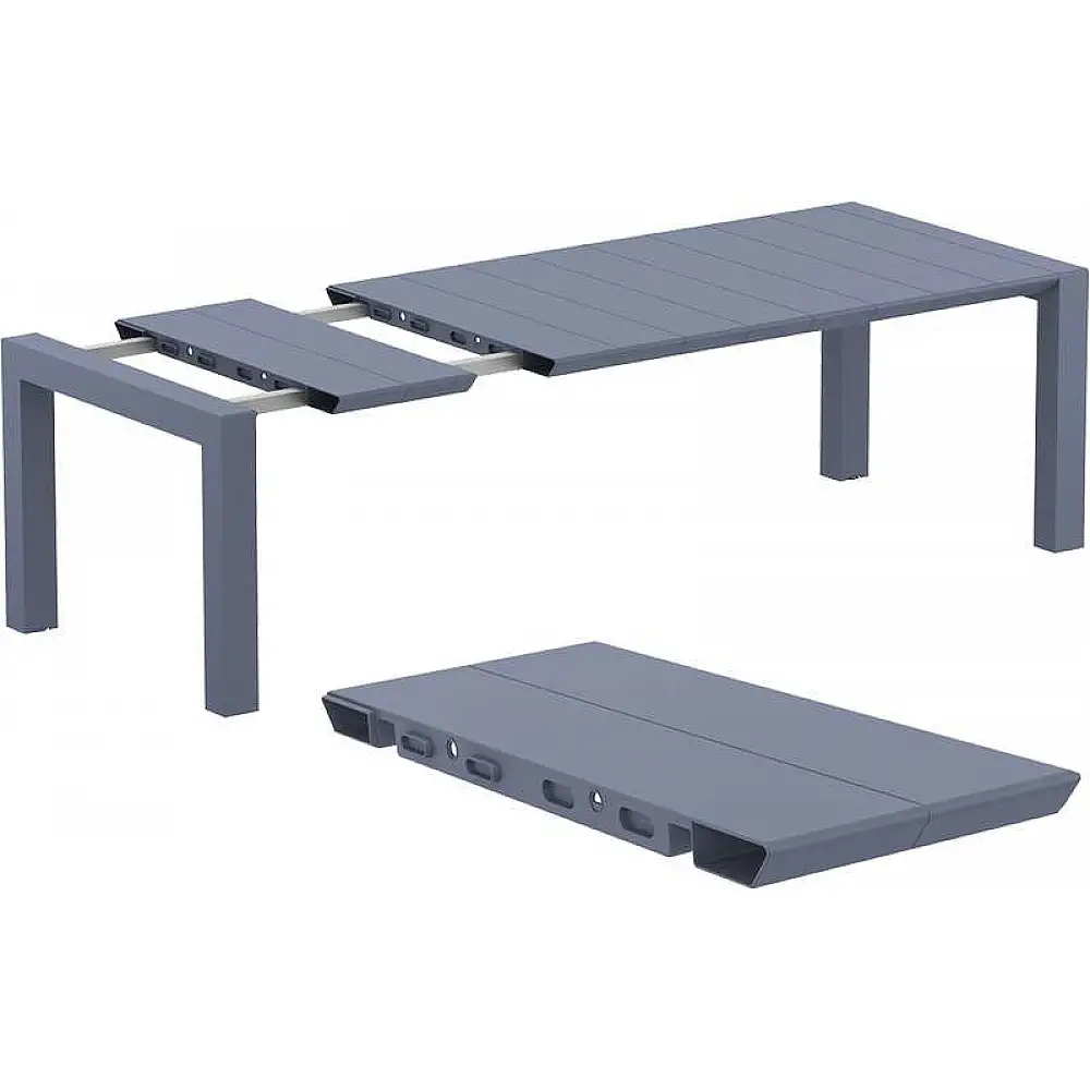 VEGAS DARK GREY 100X180/220Χ75εκ. ΕΠΕΚΤ.ΤΡΑΠΕΖΙ ΠΟΛ/ΝΙΟΥ