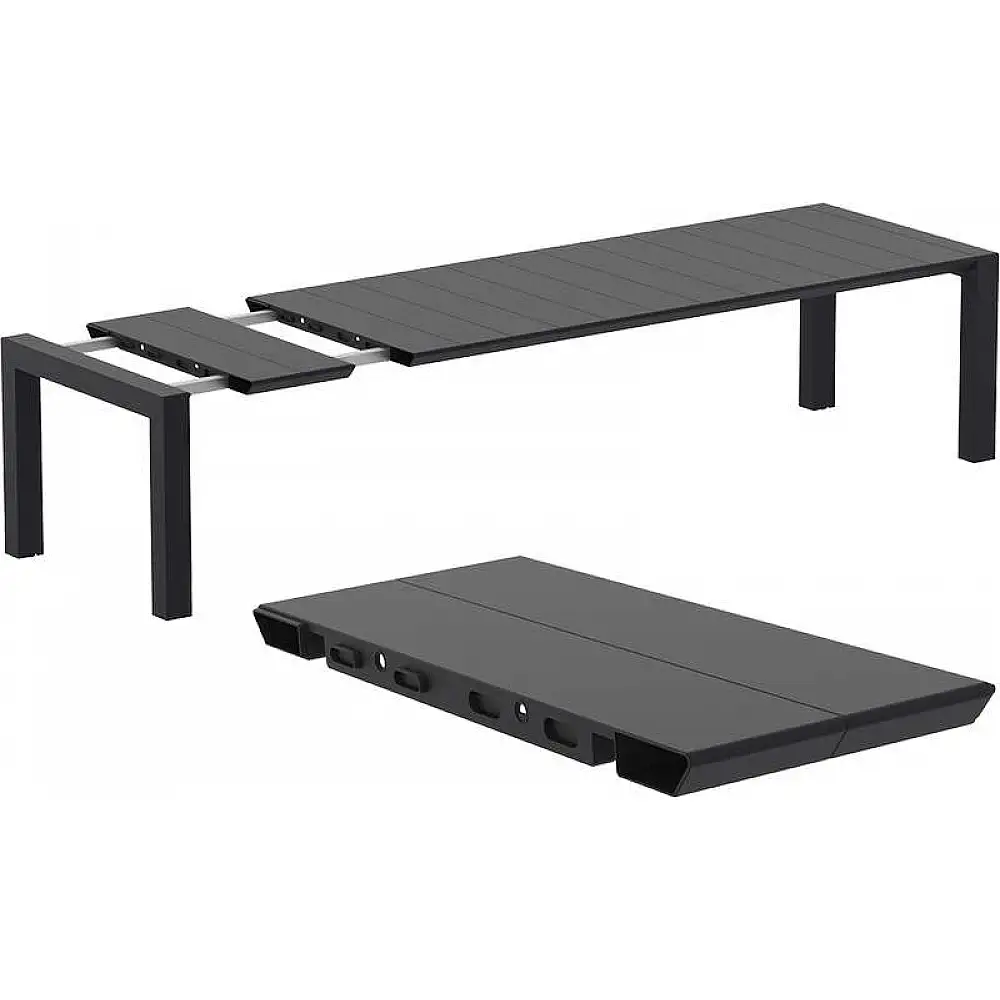 VEGAS BLACK 100X260/300Χ75εκ. ΕΠΕΚΤ.ΤΡΑΠΕΖΙ ΠΟΛ/ΝΙΟΥ