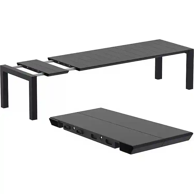 VEGAS BLACK 100X260/300Χ75εκ. ΕΠΕΚΤ.ΤΡΑΠΕΖΙ ΠΟΛ/ΝΙΟΥ