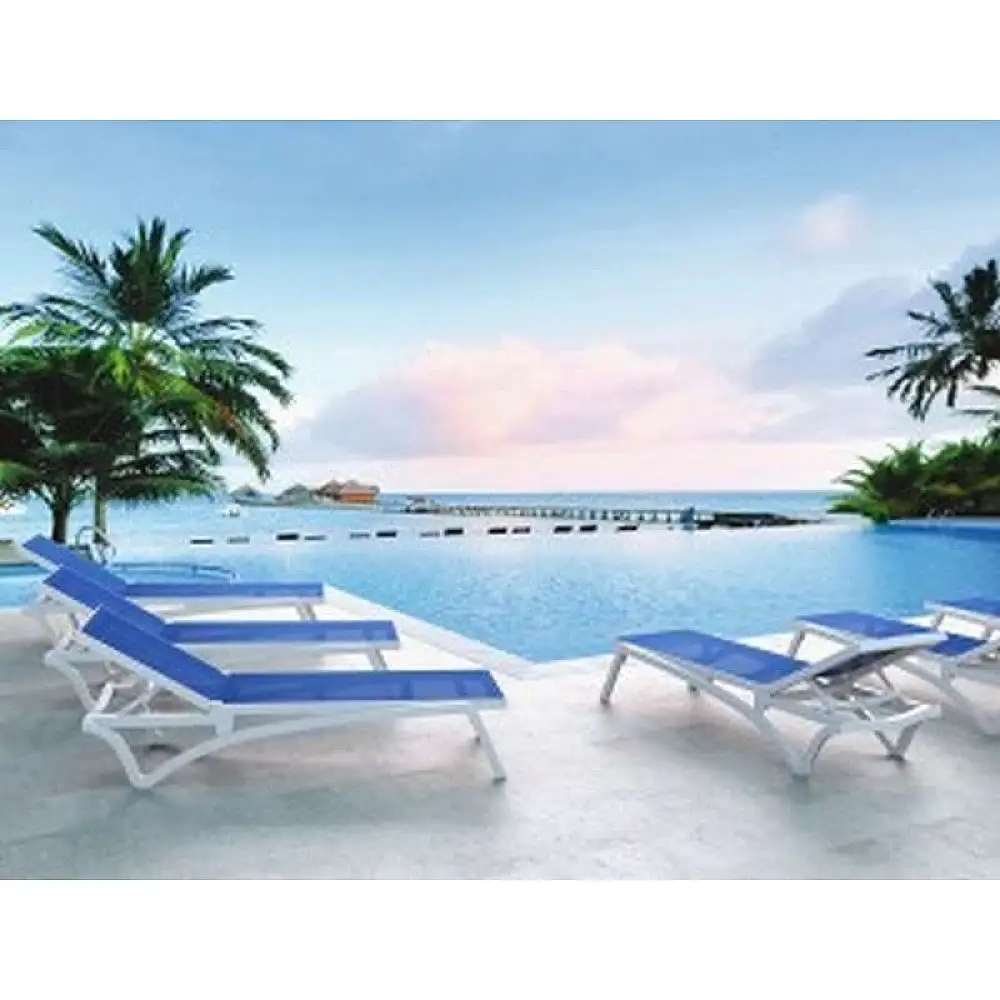 PACIFIC ΞΑΠΛΩΣΤΡΑ WHITE/BLUE ΠΟΛ/ΝΙΟΥ 193X68X35εκ.