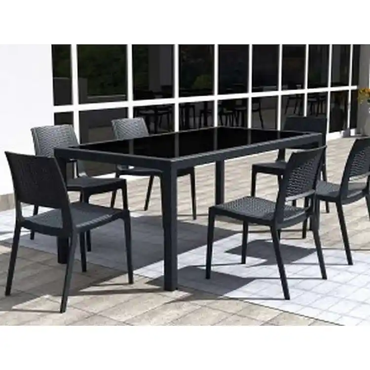 TAHITI DARK GREY 180Χ94Χ75εκ. ΤΡΑΠΕΖΙ ΜΕ ΤΖΑΜΙ ΠΟΛ/ΝΙΟΥ