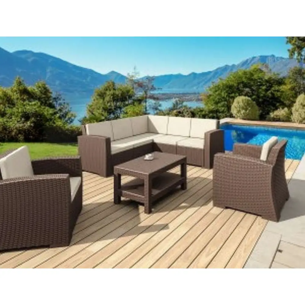 MONACO BROWN ΓΩΝΙΑ ΜΕ ΜΑΞΙΛΑΡΙ ΠΟΛ/ΝΙΟΥ 207X207X79εκ.