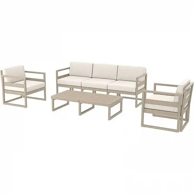 MYKONOS SET 3ΘΕΣ.TAUPE/ΜΑΞ. BEIGE(3ΘΕΣ.+2ΠΟΛ.+ΤΡΑΠ 130εκ.)