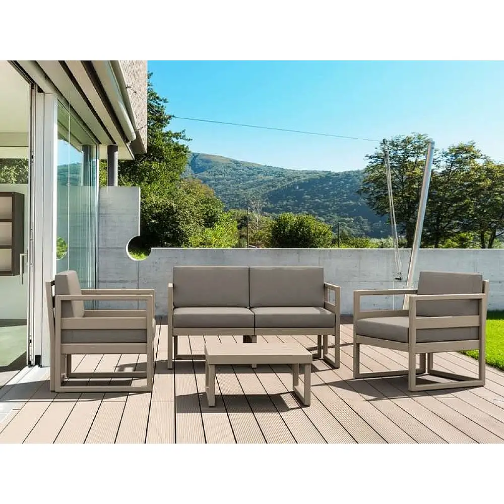 MYKONOS SET 2ΘΕΣ.TAUPE/ΜΑΞ. BEIGE(2ΘΕΣ.+2ΠΟΛ.+ΤΡΑΠ 65εκ.)