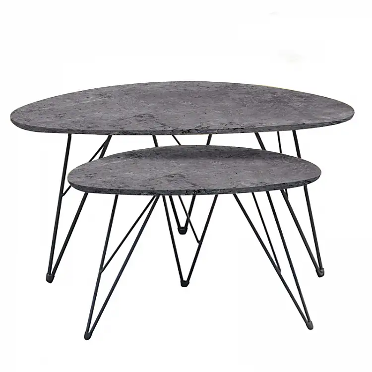 NANCY CONCRETE MDF ΣΕΤ 2 ΤΡΑΠΕΖΑΚΙΑ 90X60X45-60X40X39εκ.
