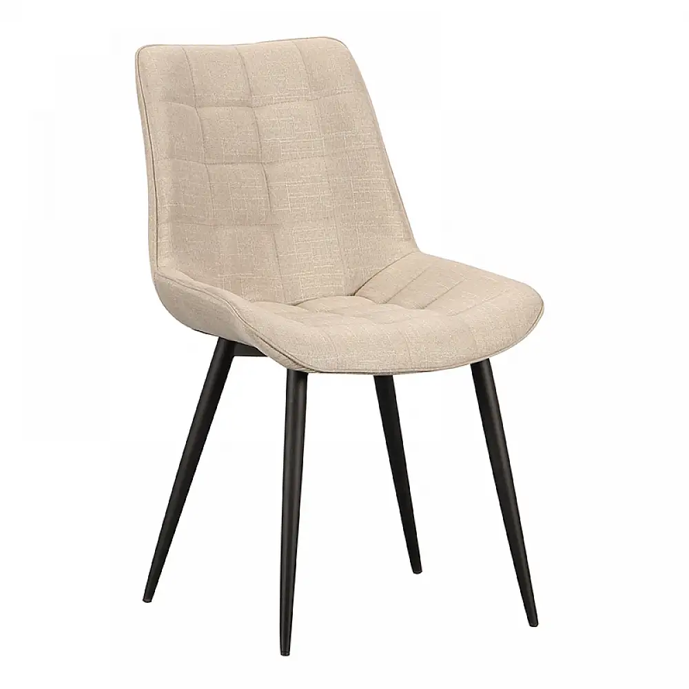 Καρέκλα Τραπεζαρίας Μεταλλική 4τμχ Denis Cream Ύφασμα 52x61x87εκ.