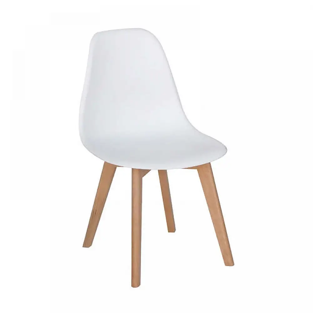 Καρέκλα Τραπεζαρίας Ξύλινη 4τμχ Loft Plus Λευκό PP 46x48x44-83εκ.