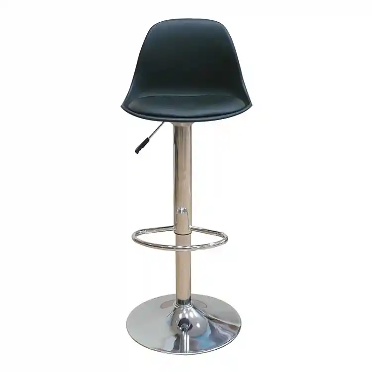 Σκαμπό Μπάρ 2τμχ Bar92 Black Pu/Pp 37x33x102εκ.