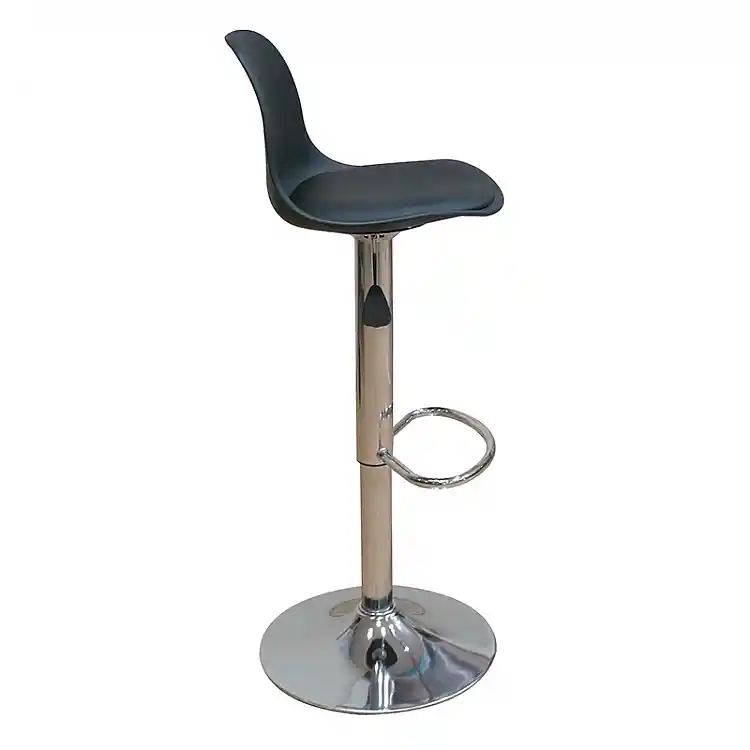 Σκαμπό Μπάρ 2τμχ Bar92 Black Pu/Pp 37x33x102εκ.
