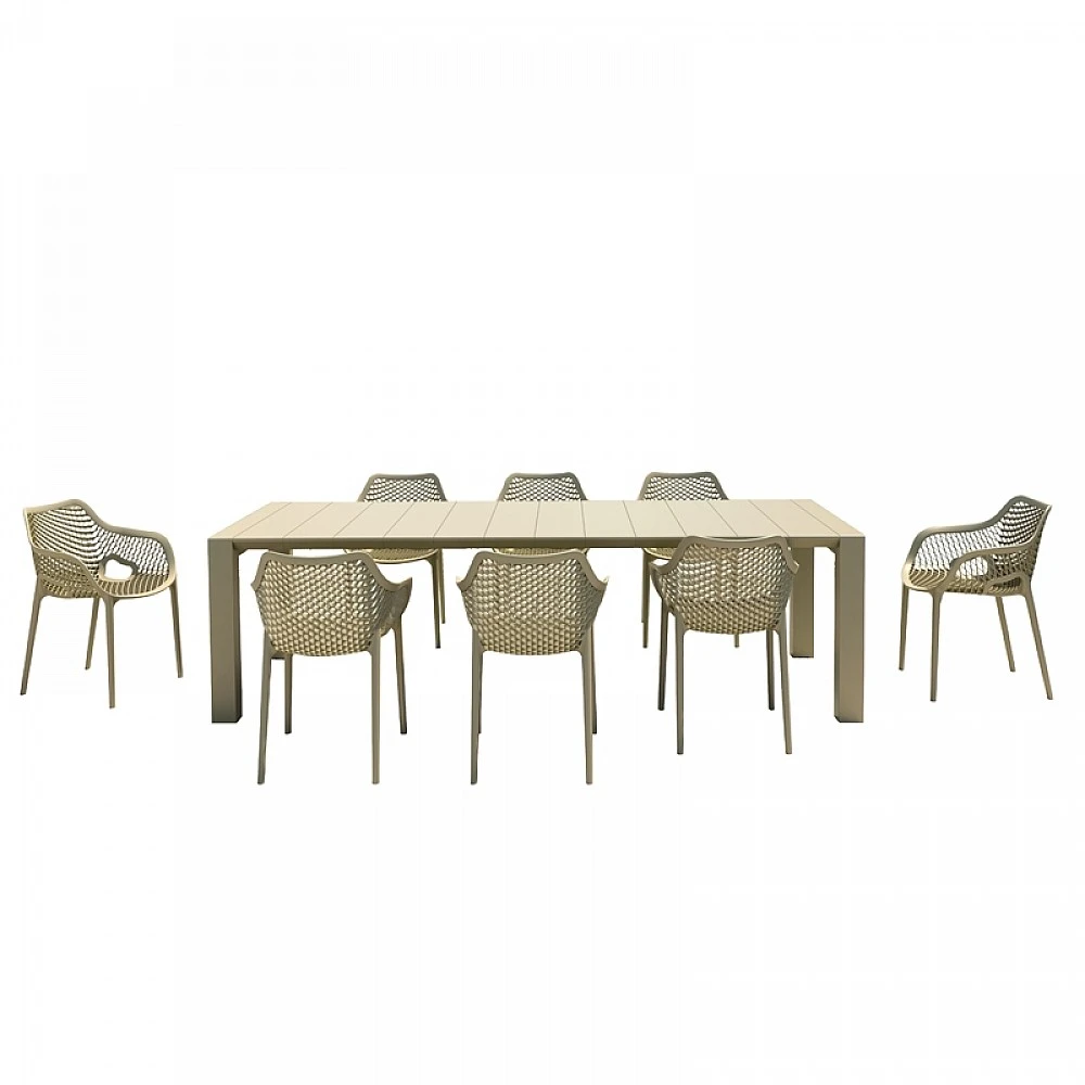 Σετ Τραπεζαρίας 9τμχ Vegas Air XL Taupe 100X260/300Χ75εκ. Σετ Τραπεζαρίας 9τμχ Vegas Air XL Taupe 100X260/300Χ75εκ.