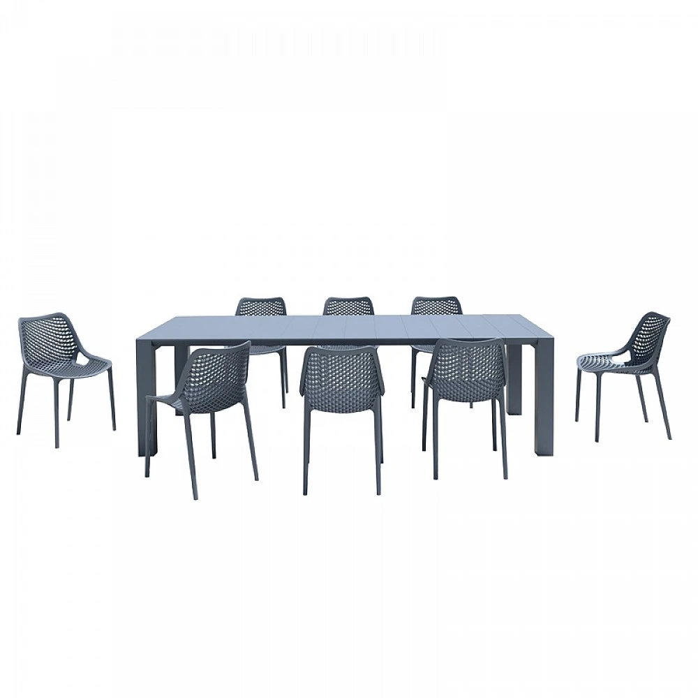 Σετ Τραπεζαρίας 9τμχ Vegas Air Dark Grey 100X260/300Χ75εκ. Σετ Τραπεζαρίας 9τμχ Vegas Air Dark Grey 100X260/300Χ75εκ.